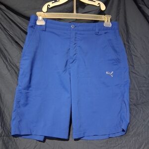 Mens Medium Sz 32 Puma Golf Tennis Sports Long Shorts Blue